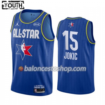 Camiseta Niños NBA Denver Nuggets Nikola Jokic 15 2020 All-Star Jordan Brand Azul Swingman